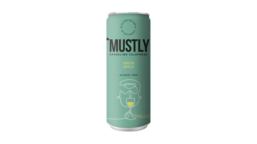 Mustly Sparkling Cold Press Green Apple 330ml