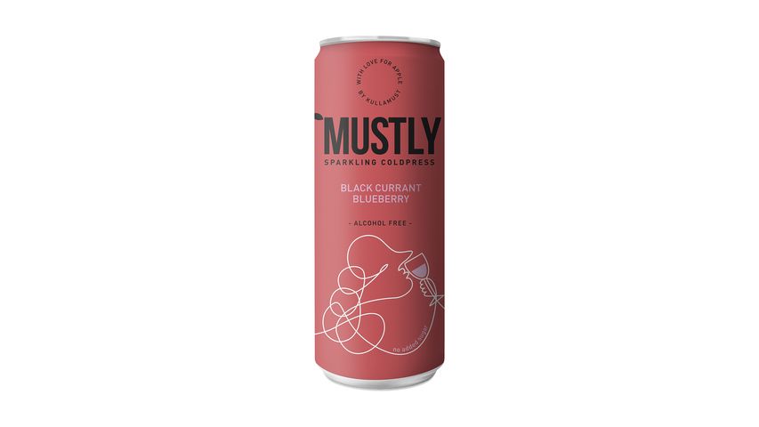 Mustly Sparkling Cold Press Blueberry 330ml