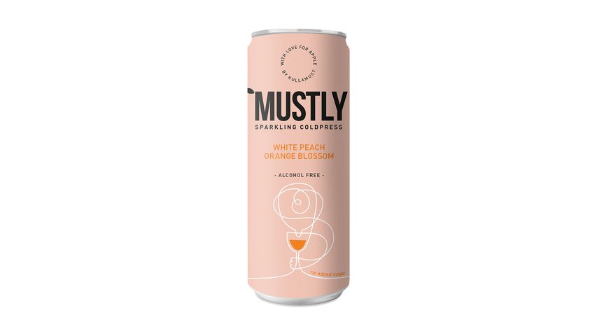 Mustly Sparkling Coldpress White Peach 330ml