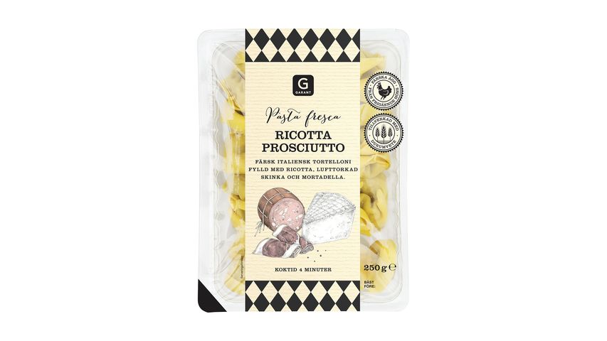 Garant Färsk Pasta Ricotta Prosciutto Tortelloni 250g