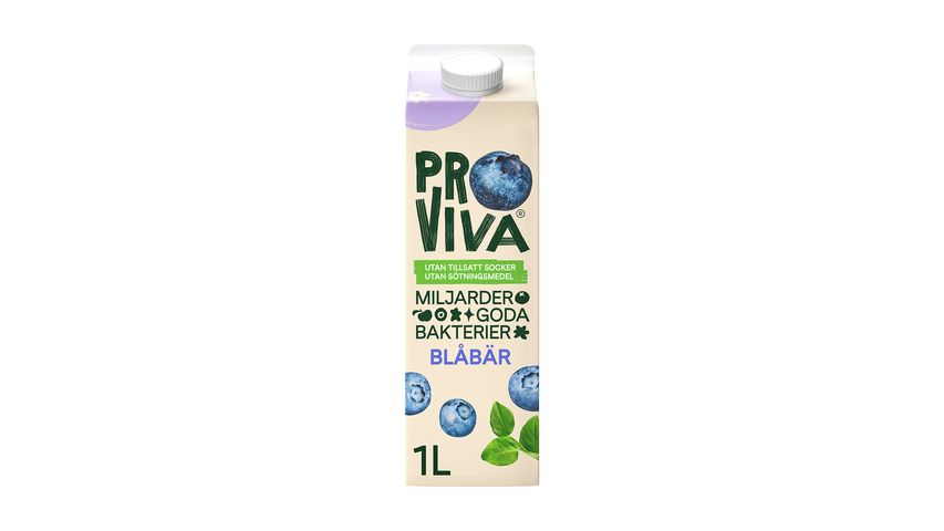 Proviva Blueberries Without Added Sugar Fruit Drink 1L 