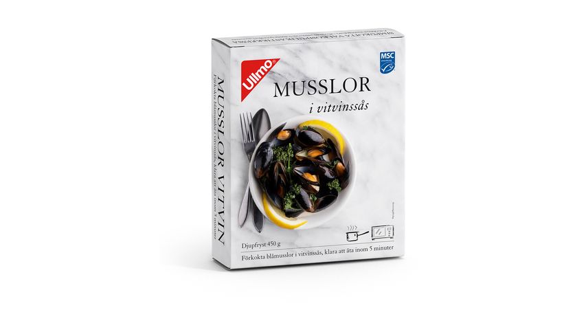 Ullmo Blue mussels in white wine sauce Msc 450g