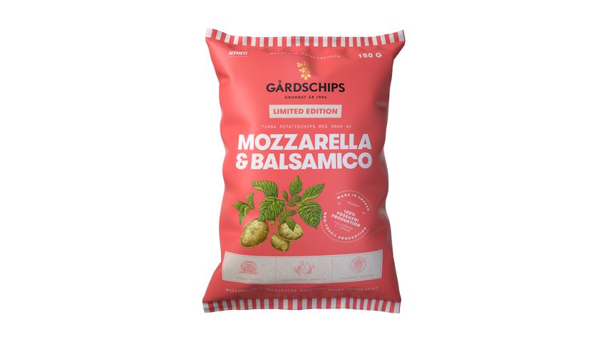 Gårdschips Potato chips Mozzarella & Balsamic 150g