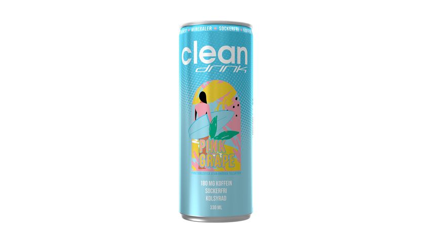 Clean Drink Energy Drink Pink Grape 330ml 