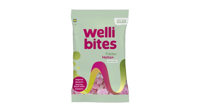 Wellibites Elderberry/Raspberry Sugar-Free Vegan 70g