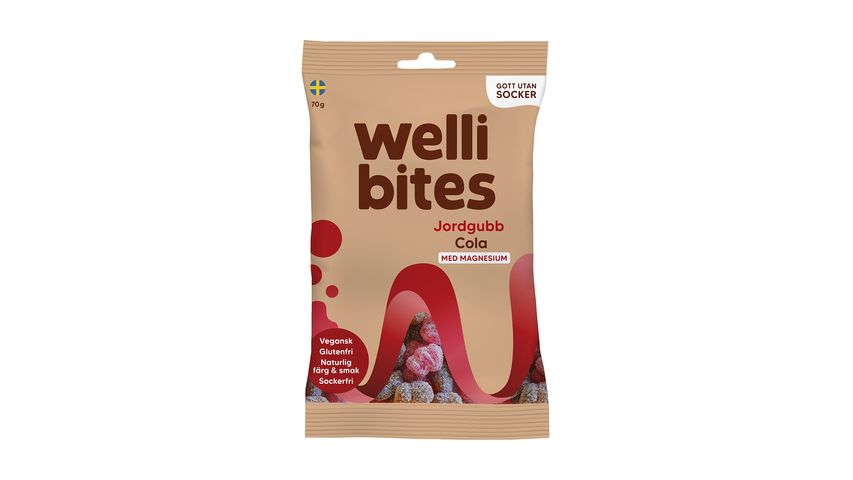 Wellibites Strawberry Cola Sugar-Free Vegan 70g