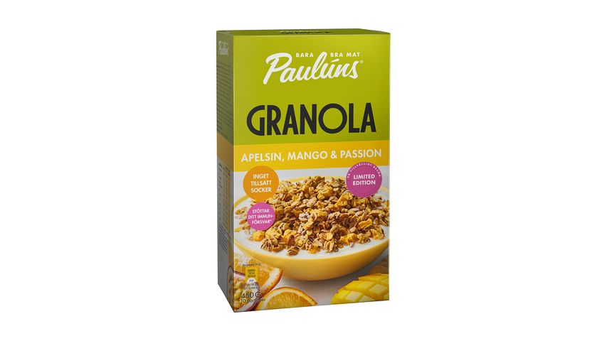 Paulúns Granola Apelsin, Mango & Passion 450g