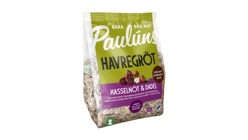 Paulúns Havregröt Hasselnöt/Dadlar 480G 