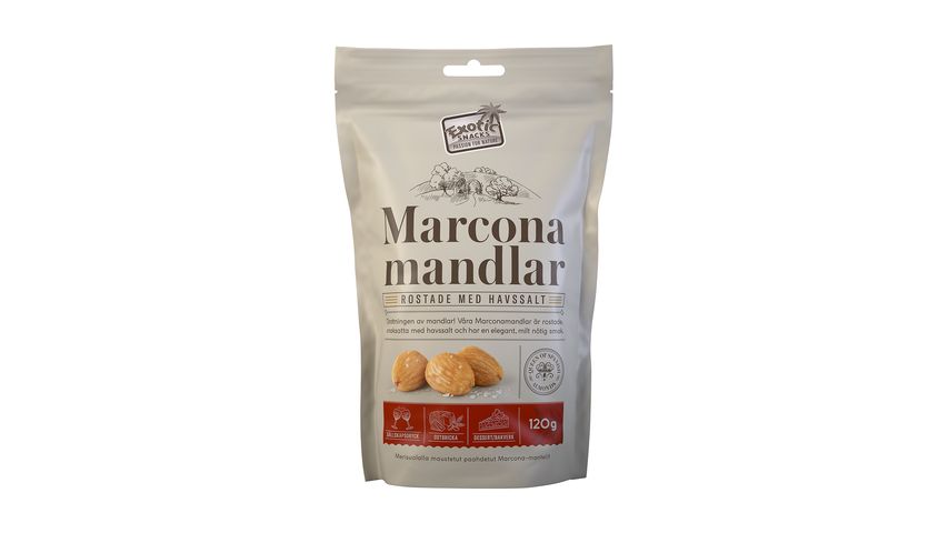 Exotic Snacks Marconamandel Rostad Med Havssalt 120g