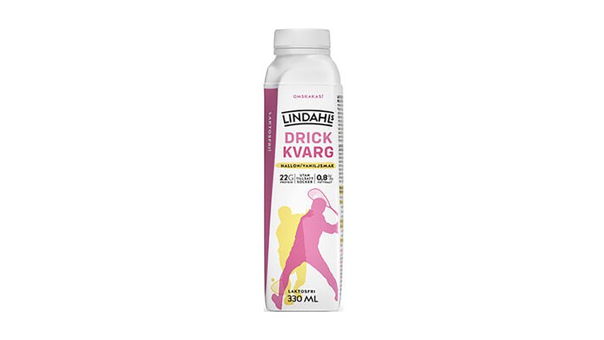 Lindahls Hallon Vanilj Laktosfri Drickkvarg 0,8% 330ml