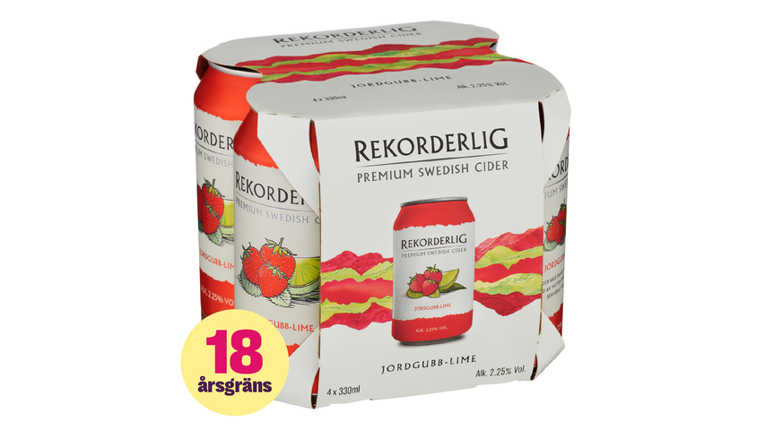 Rekorderlig Cider Cider Jordgubb-Lime 2,25 % 33cl 4-p