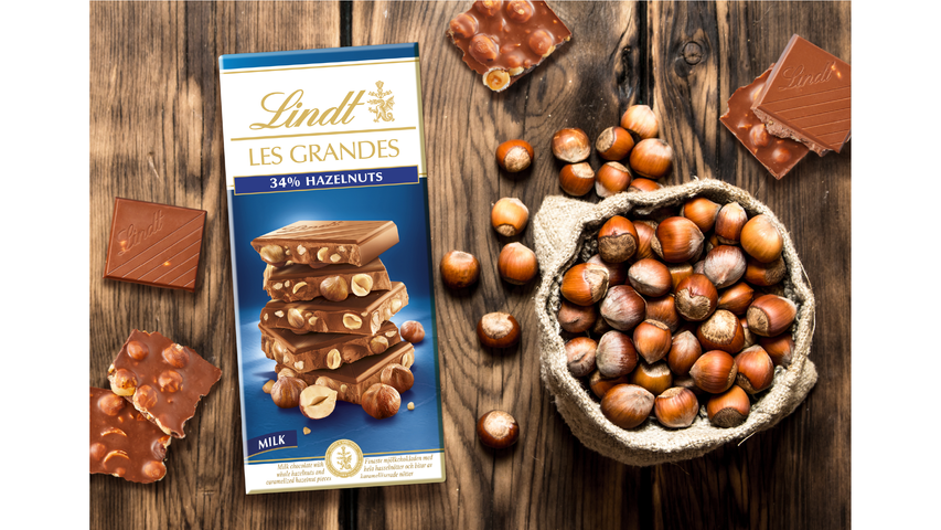 Lindt Les Grandes Milk Hazelnut 150g