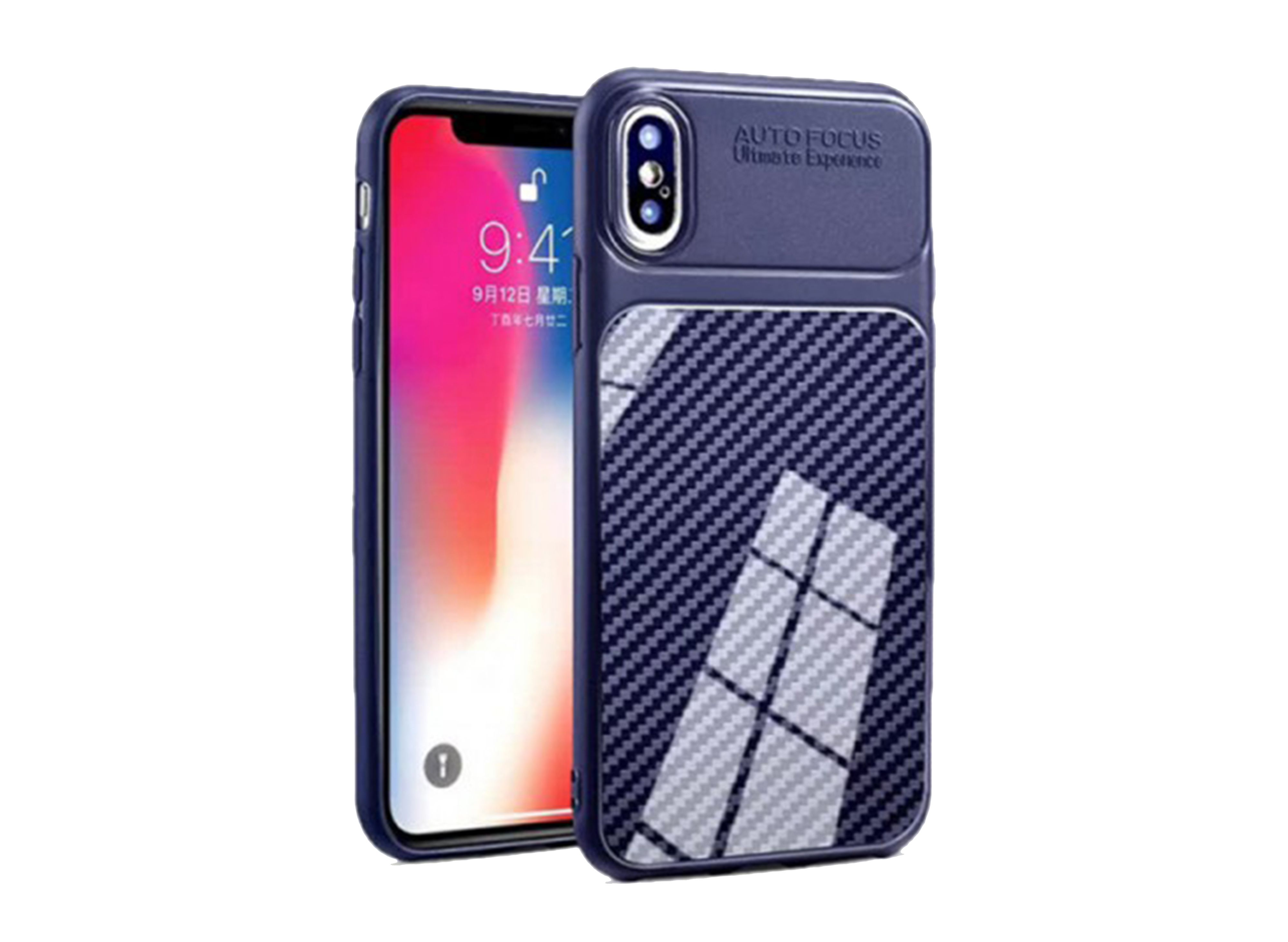Силиконов калъф гръб кейс Carbon Fiber - Huawei P30 Pro, Тъмносин