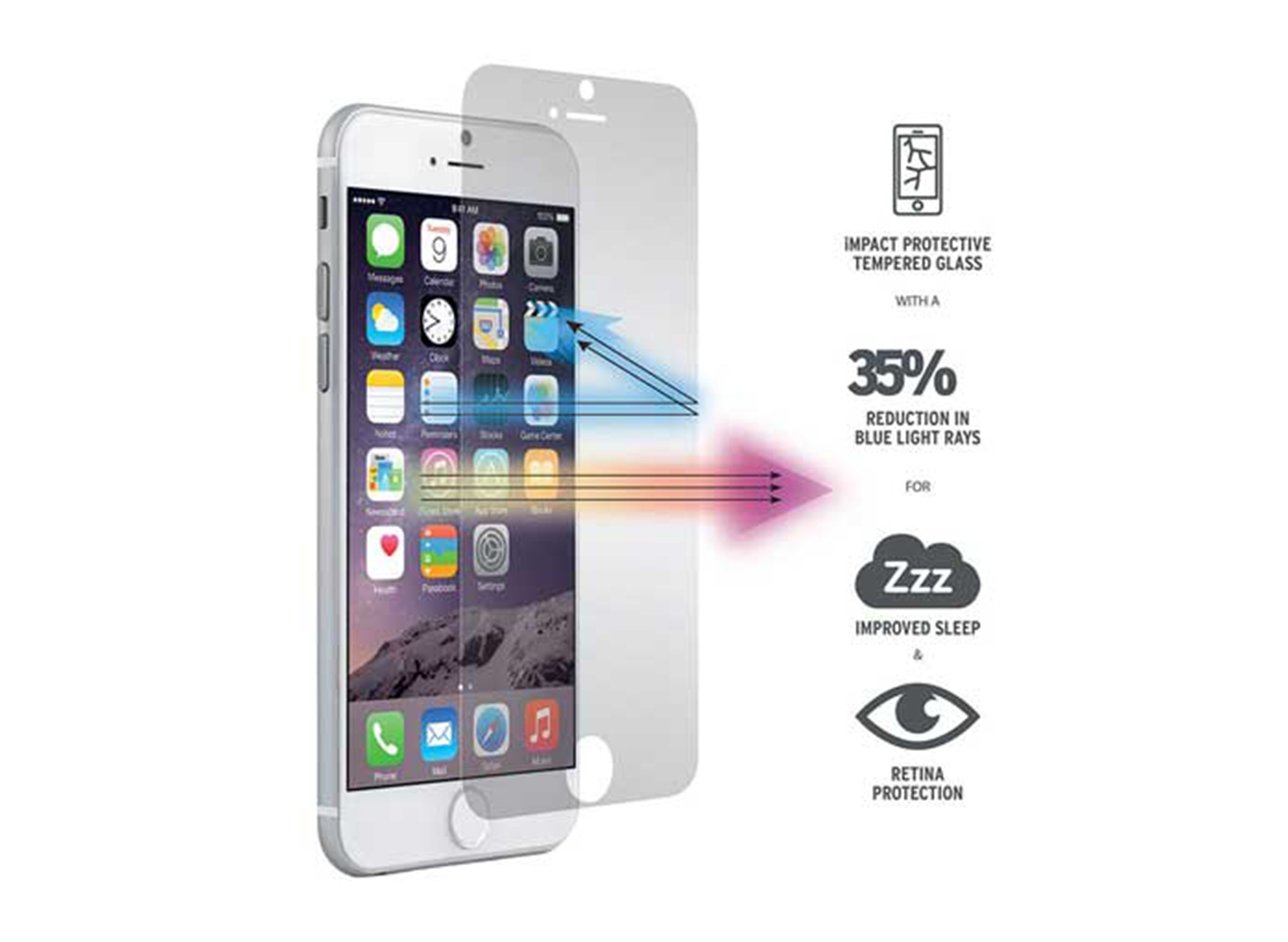 Стъклен протектор за дисплей MBX закалено стъкло - iPhone 6, 6s