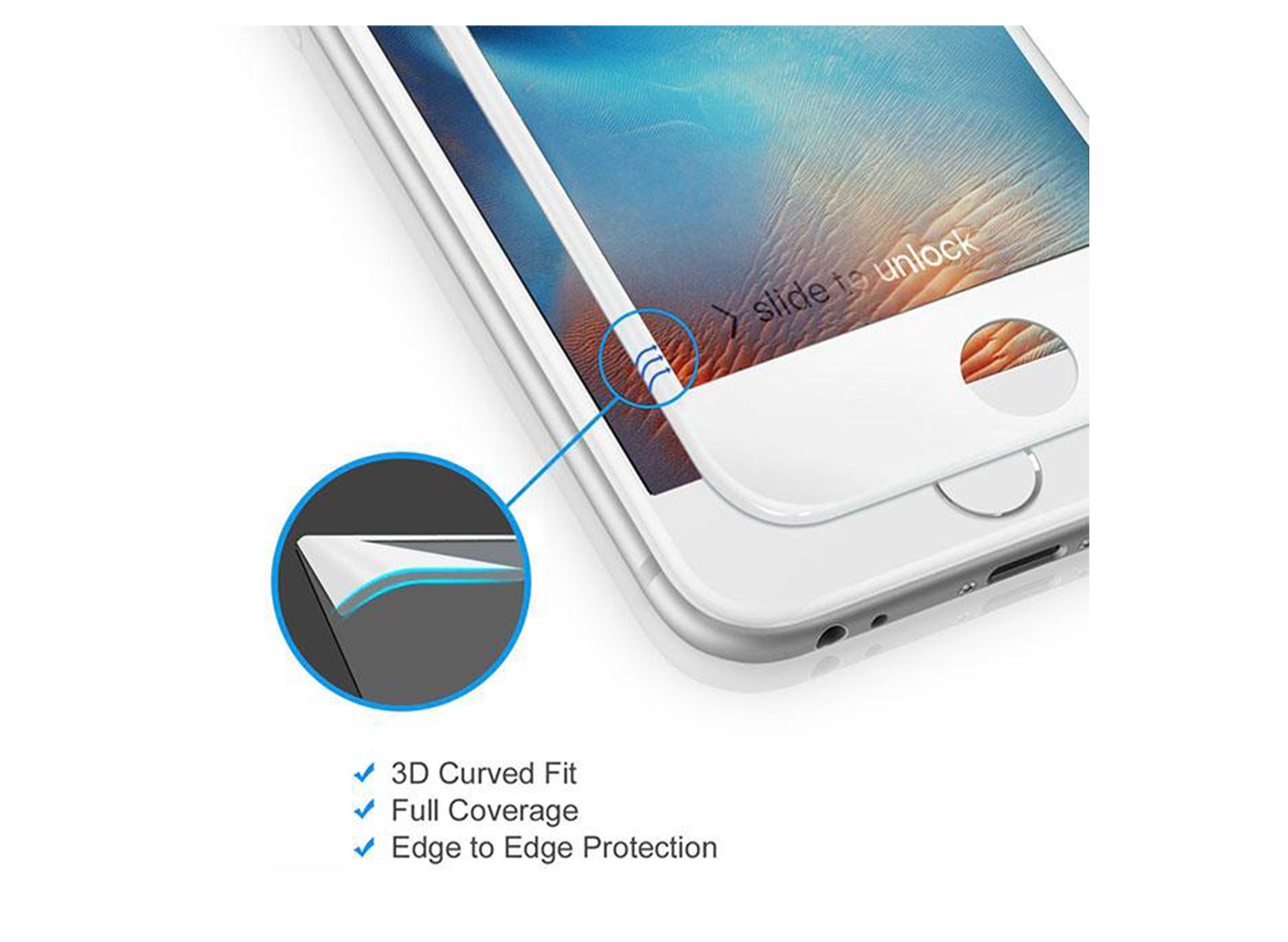 Стъклен протектор за дисплей MBX 5D Full - iPhone 6, 6s