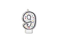 Mtrade Polka Dot Numeral 9 Birthday Candle | 1 piece