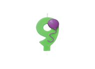 Mtrade Number 9 Green Birthday Candle with Balloon | 1 piece