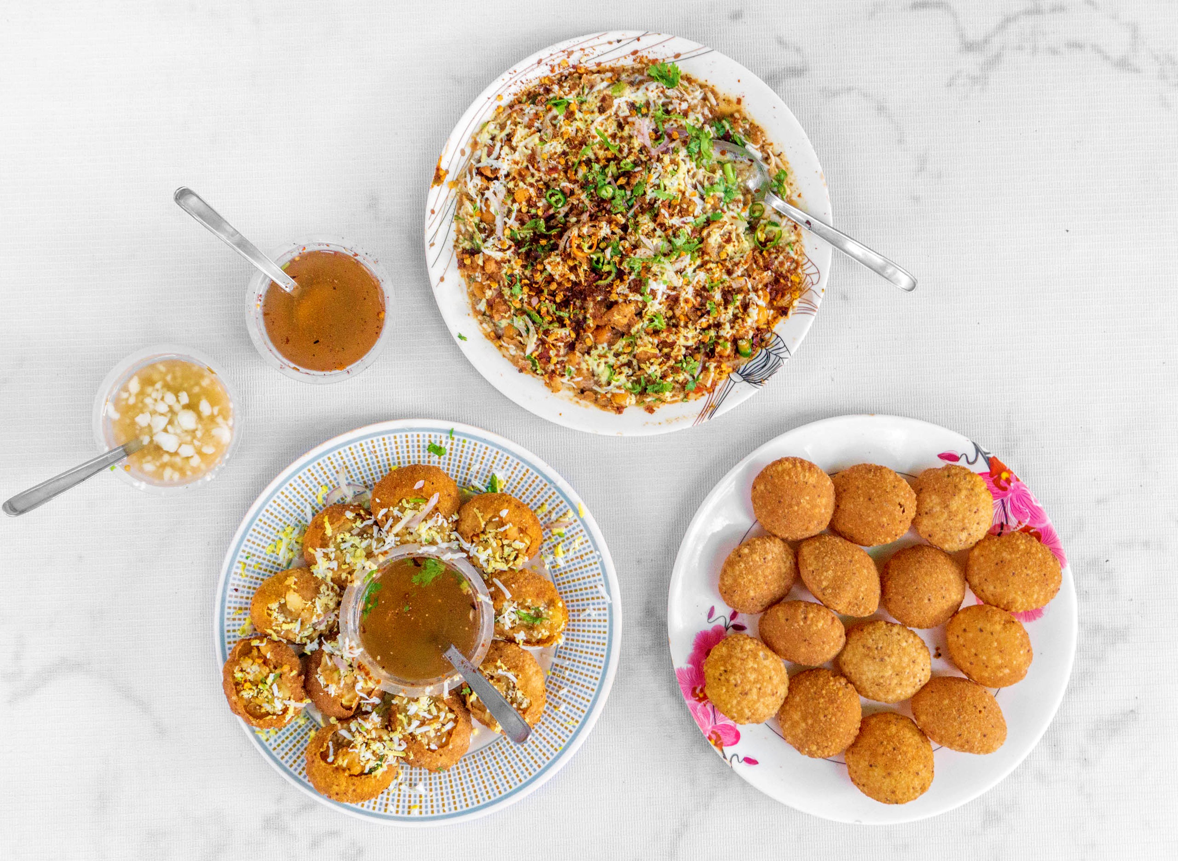Bangladeshi fuchka and chotpoti