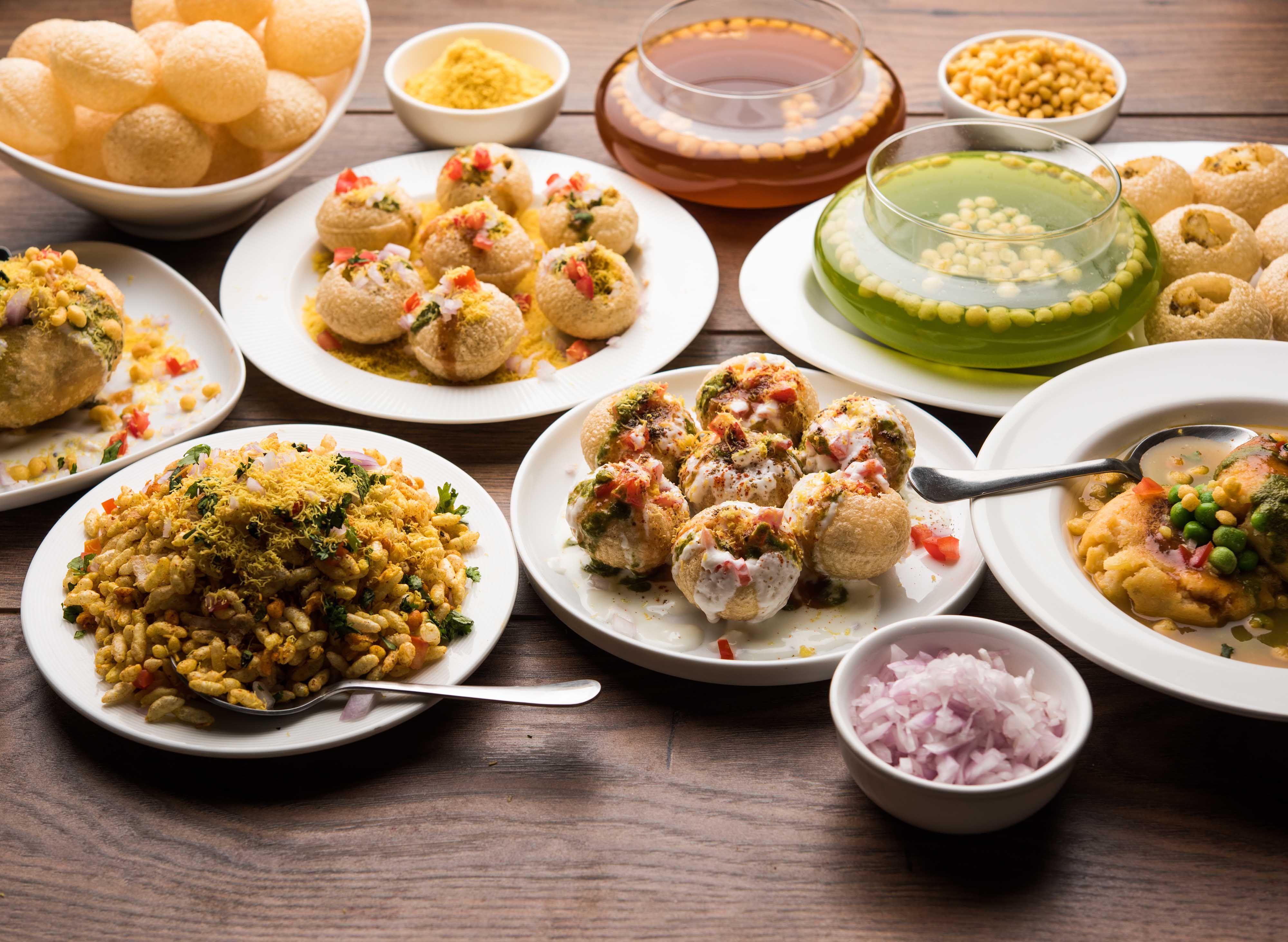 Bangladeshi fuchka and chotpoti