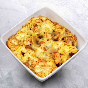 Baked Fusilli Chicken Mushroom Pasta