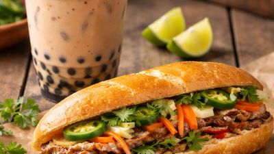 Momocha Bubble tea a vietnamská bageta