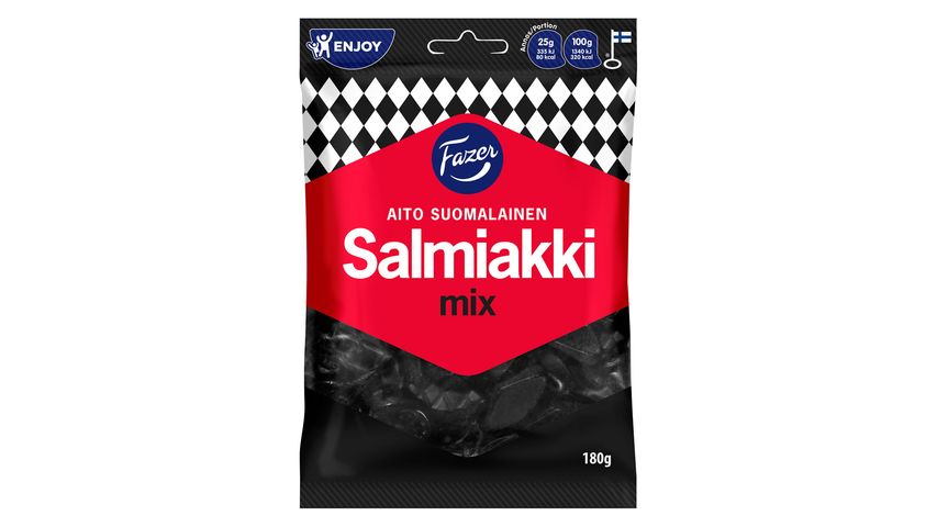 Fazer Salmiakki Mix Samiakki Karkkipussi 180g foodora.fi