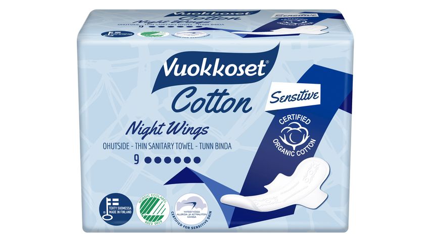 Vuokkoset Cotton Night Wings 9pcs Night Pad With Wings delivery from  Foodora Market Niittykumpu in