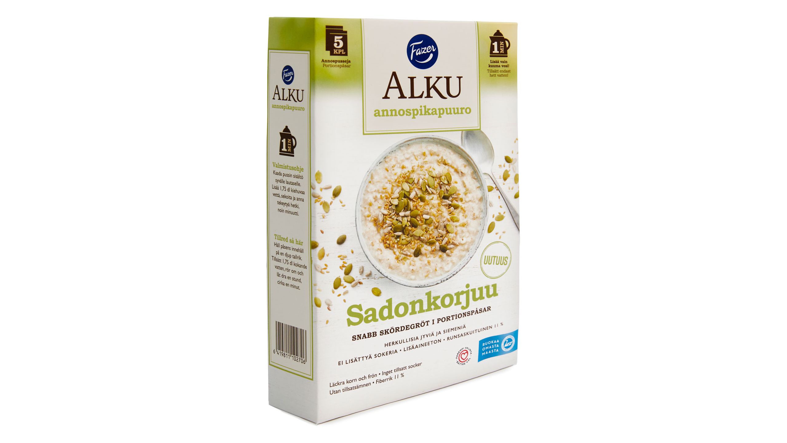 Sadonkorjuu porridge 200g (5x40g) instant porridge sachets Fazer Alku  delivery from Foodora Market Niittykumpu in