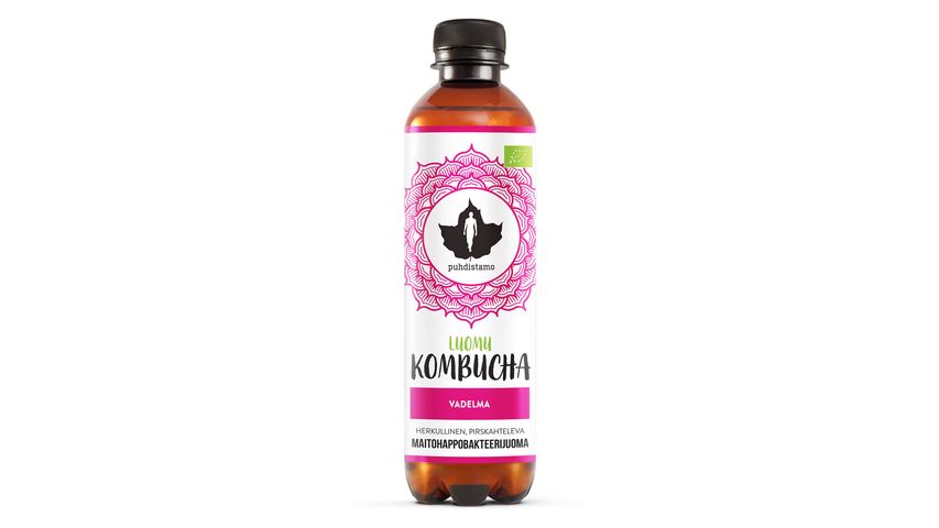 Puhdistamo Organic Kombucha Tea drink Raspberry 370ml delivery from Foodora  Market Pasila in