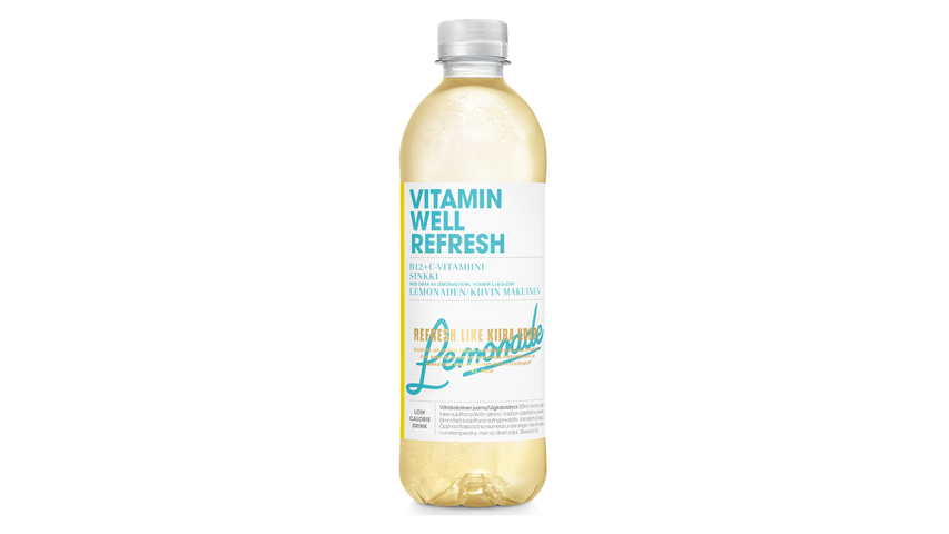 Refresh hyvinvointijuoma limonadi-kiivi 500ml hiilihapoton Vitamin Well  delivery from Foodora Market Herttoniemi in