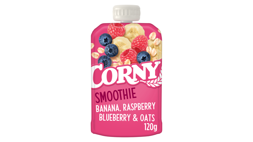 Corny smoothie banana, raspberry, blueberry & oats 120g delivery from  Foodora Market Niittykumpu in