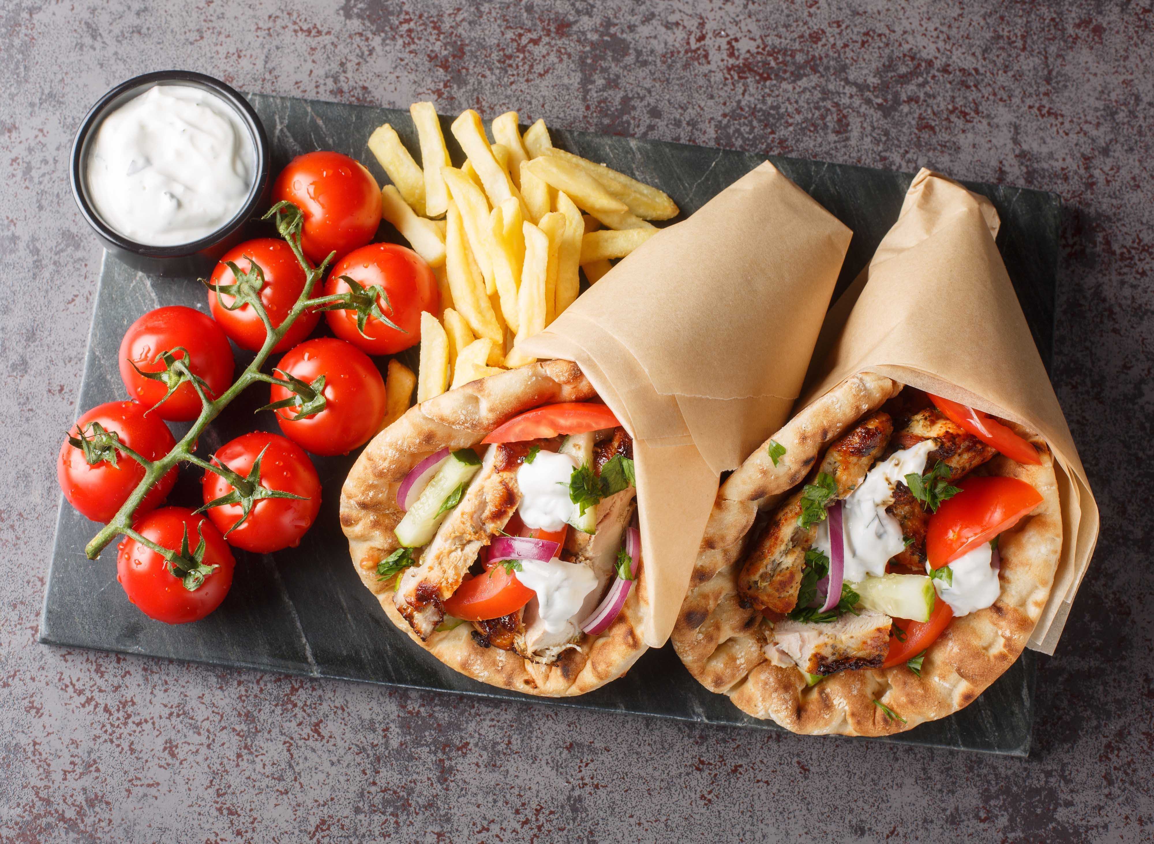 Anam kebab and fries vendor logo