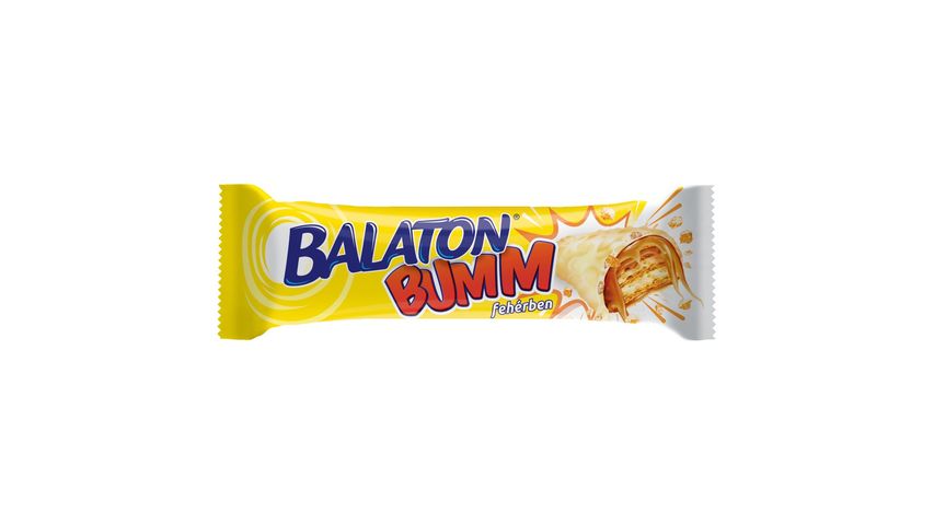 Balaton Bumm Caramel-Coated Filled Wafer Bar Dipped in White Mass with Wheat Flakes 42 g