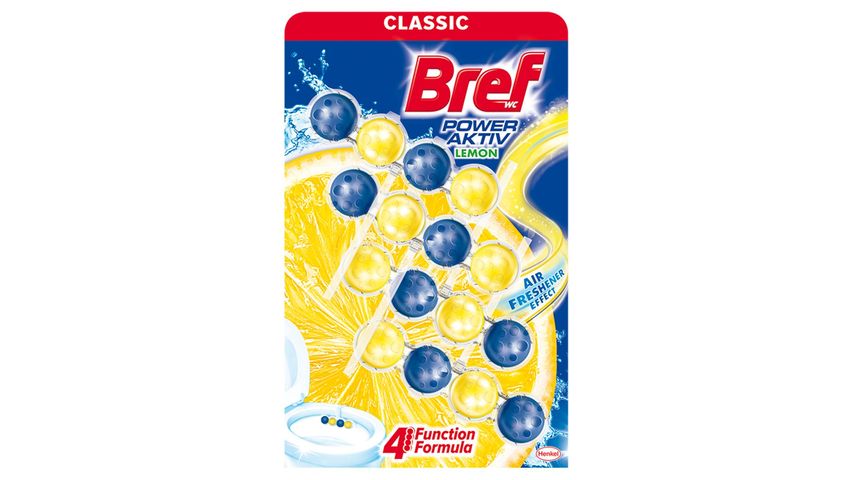 Bref Power Aktiv Lemon Toilet Block 4 x 50 g