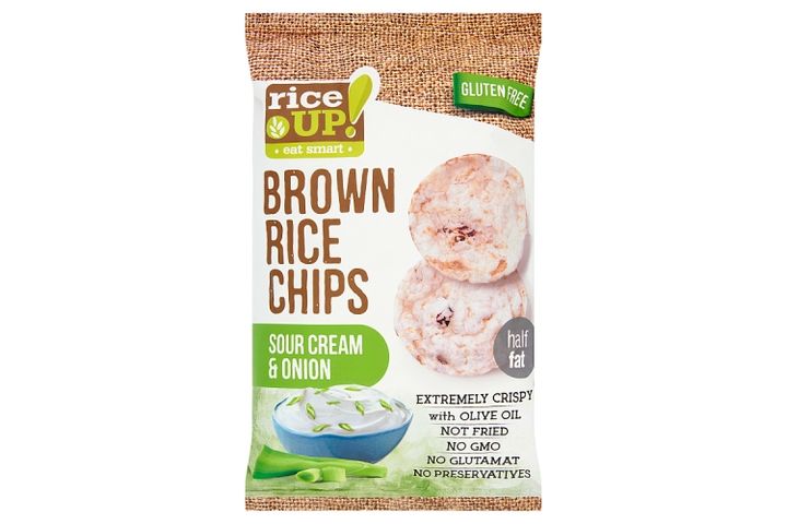 RiceUp! Eat Smart Brown Whole Grain Rice Chips with Cream & Onion 60 g