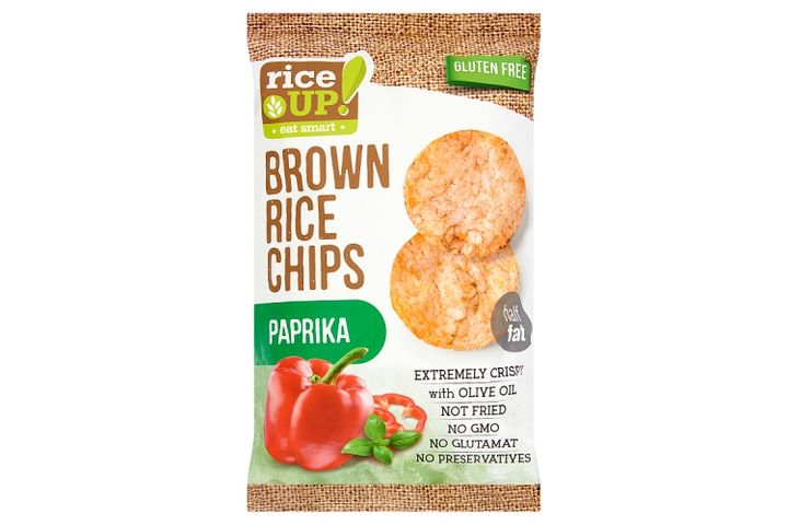 RiceUp! Eat Smart Brown Whole Grain Rice Chips with Paprika Flavour 60 g