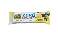 RiceUp! Zero Sugar puffasztott teljes kiőrlésű barna rizsszelet banános ízű étcsokoládéval 18 g