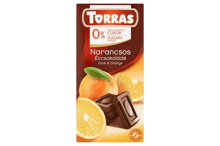 Torras Dark Chocolate with Orange and Sweetener 75 g