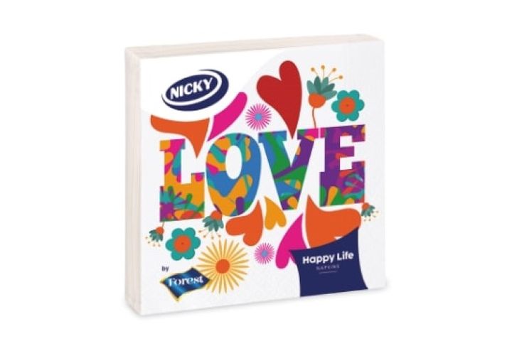 Nicky Happy Life Love Napkins 3 Ply 33 x 33 cm 20 pcs