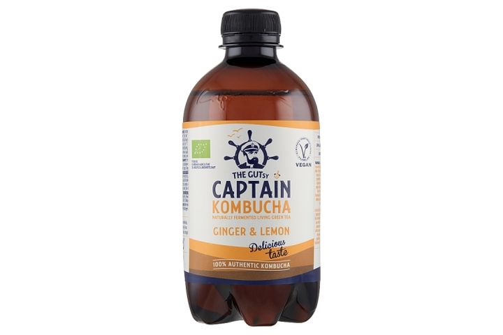 The Gutsy Captain Kombucha BIO fermentált gyömbér-citromos zöld tea ital élőflórával 400 ml