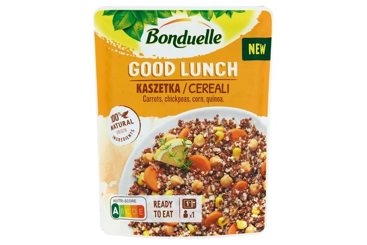 Bonduelle Good Lunch sárgarépa, csicseriborsó, kukorica és quinoa keveréke olívaolajjal 250 g