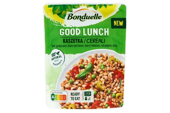 Bonduelle Good Lunch směs se špaldou, hráškem, fazolemi, rajčatama, paprikou & olivami | 250 g