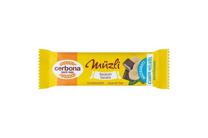 Cerbona Banana Muesli Bar with No Added Sugar and with Sweeteners 20 g