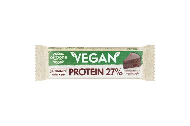 Cerbona Vegan Chocolate Cake Flavoured Hight Protein Bar with Cocoa Coating 40 g