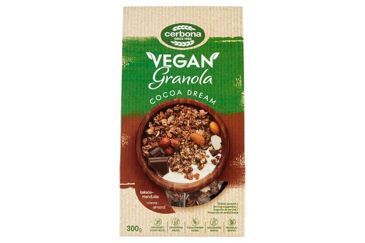 Cerbona Vegan Kakaós-mandulás granola müzli 300 g