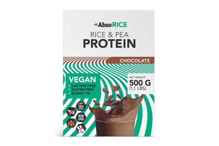 AbsoRice chocolate flavoured vegan protein power 500 g