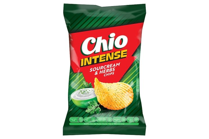 Chio Intense tejfölös és zöldfűszeres ízű burgonyachips 55 g