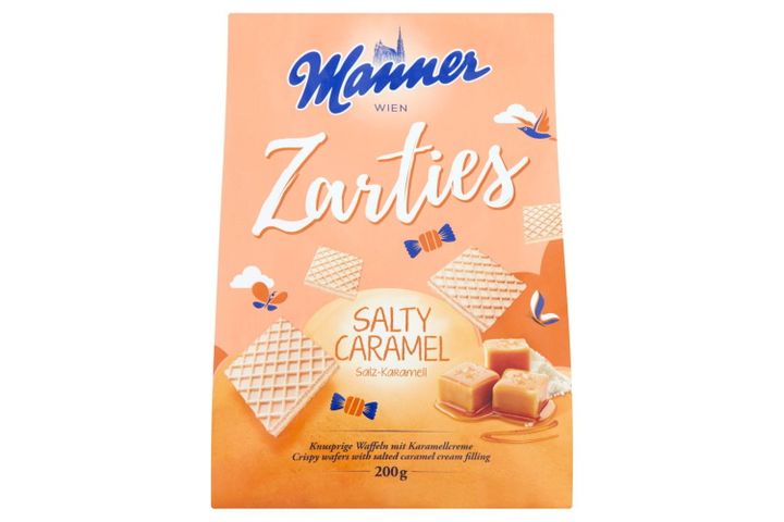 Manner Zarties Salted Caramel Cream Filled Crispy Wafers 200 g