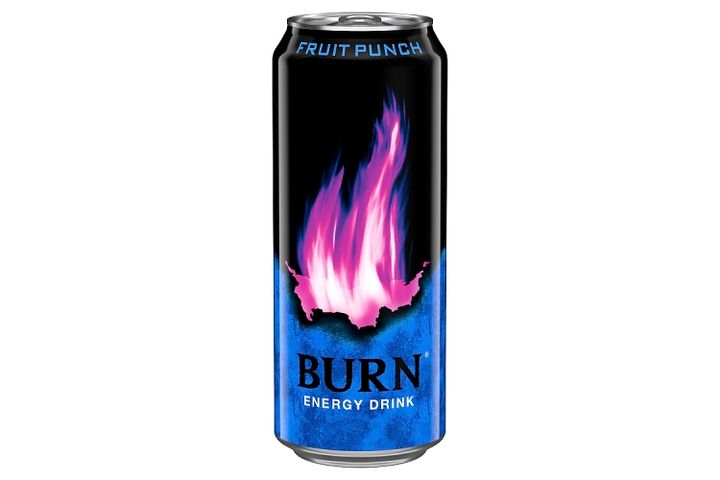 Burn Carbonated Fruit Punch Energy Drink with Caffeine 250 ml