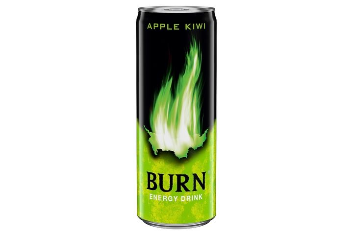 Burn Carbonated Apple-Kiwi Energy Drink with Caffeine 250 ml